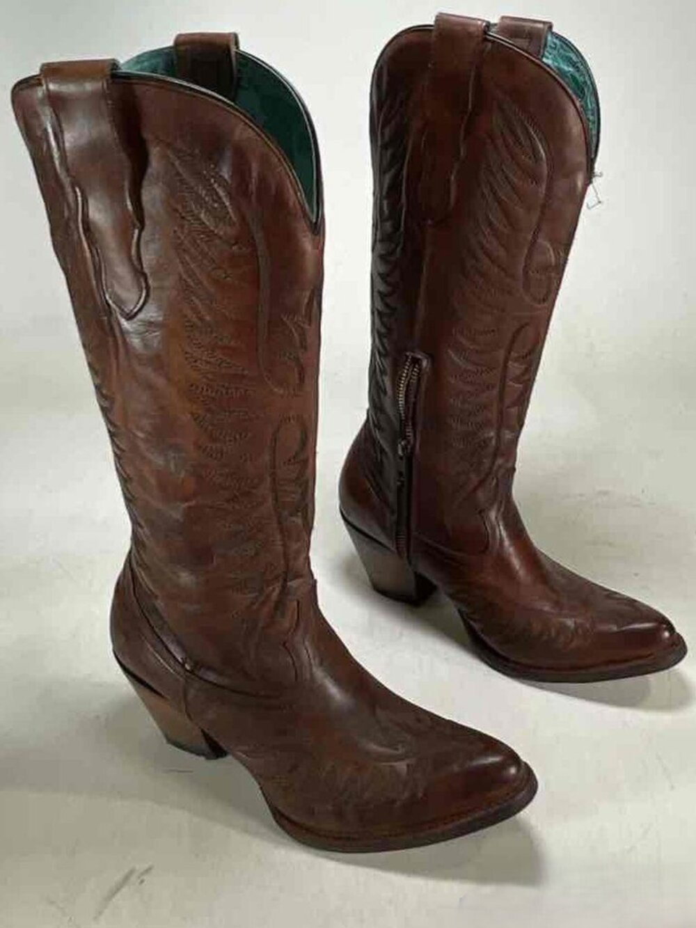 Timeless Women's Corral, Brown, Heeled, Zip side, Western Cowboy Boots size 10